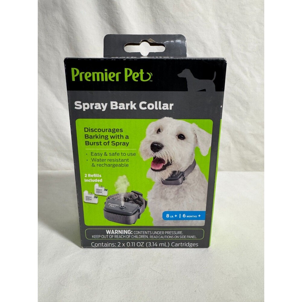 Premier Pet Spray Bark Collar Adjustable Up To 28" Easy Safe Discourages Barking